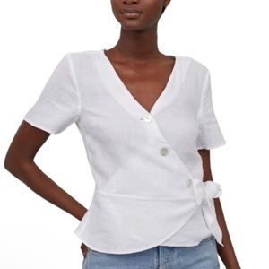 H&M Linen Wrap Top